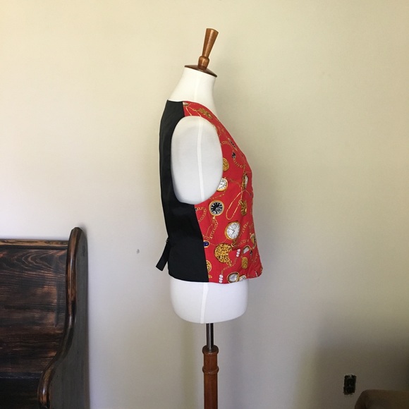 🎉 JH Collectibles Vintage Pocket Watch Pattern Vest - Picture 4 of 8